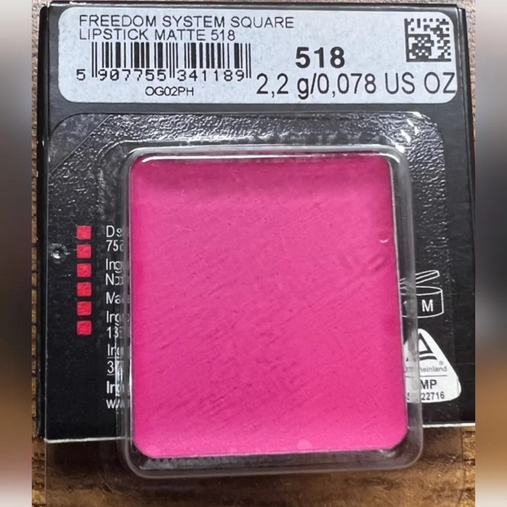 NWT Inglot Freedom System Square Lipstick Matte 518 Pink